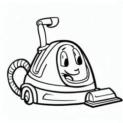 Coloriage Aspirateur au visage souriant