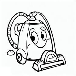 Coloriage Aspirateur avec visage souriant