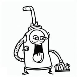 Coloriage Aspirateur au visage rigolo
