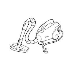 Coloriage Aspirateur avec tuyau et prise électrique