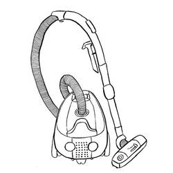 Coloriage Aspirateur avec tuyau et brosse
