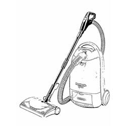 Coloriage Aspirateur avec tuyau et brosse