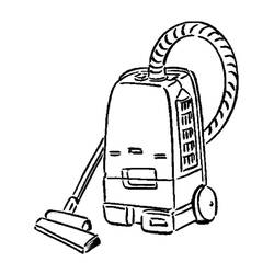 Coloriage Aspirateur avec tuyau enroulé