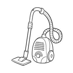 Coloriage Aspirateur avec tuyau et brosse