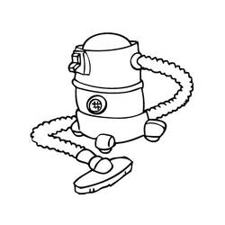 Coloriage Aspirateur avec tuyau et accessoires