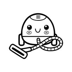 Coloriage Aspirateur au visage souriant