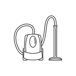 Coloriage Aspirateur avec tuyau et long tube