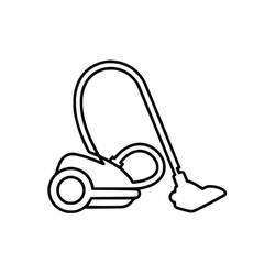 Coloriage Aspirateur au corps rond et long tuyau