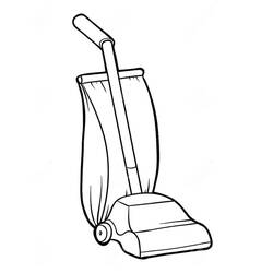 Coloriage Aspirateur droit avec sac