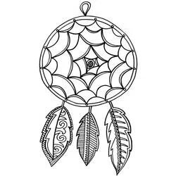 Coloriage Attrape-rêves aux plumes décoratives