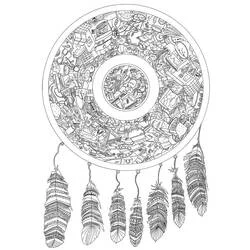 Coloriage Attrape-rêves rempli de petits objets