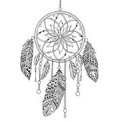 Coloriage Attrape-rêves aux plumes ornées