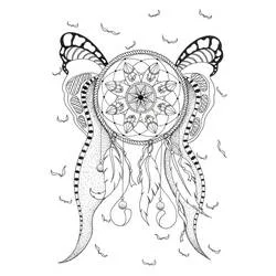Coloriage Attrape-rêves en forme d'ailes de papillon