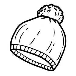 Coloriage Bonnet avec un gros pompon