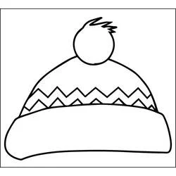 Coloriage Bonnet d'hiver avec pompon