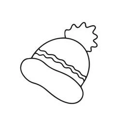 Coloriage Bonnet avec un pompon moelleux