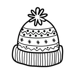 Coloriage Bonnet mignon avec fleur et motifs