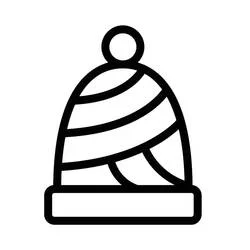 Coloriage Bonnet avec pompon et rayures
