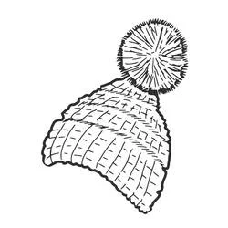 Coloriage Bonnet avec un gros pompon