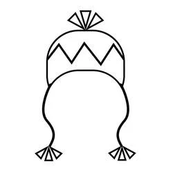 Coloriage Bonnet avec couronne ornementale et détails de plumes