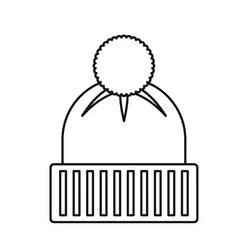 Coloriage Bonnet avec pompon et bord côtelé
