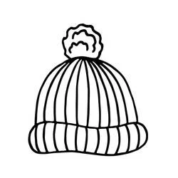 Coloriage Bonnet d'hiver avec pompon