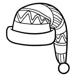 Coloriage Bonnet à pointe longue avec pompon