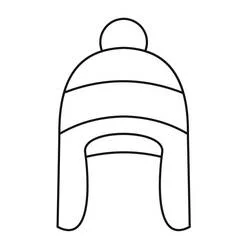 Coloriage Bonnet avec pompon et oreillettes