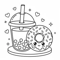 Bubble Tea - Coloriages gratuits à imprimer