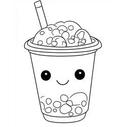 Coloriage Bubble Tea kawaii adorable Coloriage Bubble Tea kawaii adorable