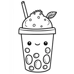 Coloriage Bubble tea heureux avec perles de tapioca Coloriage Bubble tea heureux avec perles de tapioca