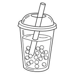 Coloriage Bubble tea avec perles de tapioca Coloriage Bubble tea avec perles de tapioca