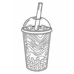 Coloriage Bubble Tea avec paille et glaçons Coloriage Bubble Tea avec paille et glaçons