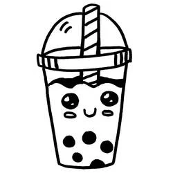 Coloriage Bubble Tea au sourire mignon Coloriage Bubble Tea au sourire mignon