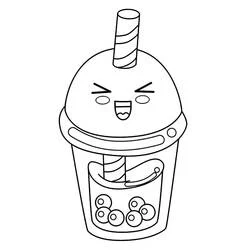 Coloriage Bubble Tea au sourire joyeux Coloriage Bubble Tea au sourire joyeux