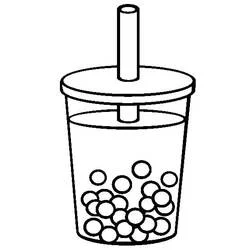 Coloriage Bubble Tea avec perles de tapioca Coloriage Bubble Tea avec perles de tapioca
