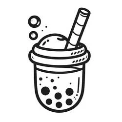 Coloriage Bubble Tea avec paille et perles Coloriage Bubble Tea avec paille et perles