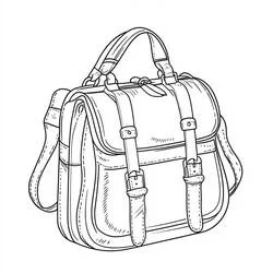 Coloriage Cartable à sangles et boucles