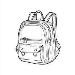 Coloriage Cartable avec poche avant et fermetures éclair