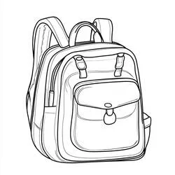 Coloriage Cartable avec poche avant