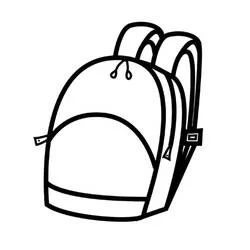 Coloriage Cartable avec poche avant et fermetures éclair