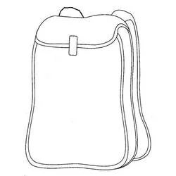 Coloriage Cartable avec poche avant et bretelles