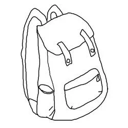 Coloriage Cartable avec poche avant et sangles latérales