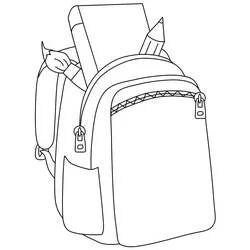 Coloriage Cartable rempli de crayons et d'un cahier