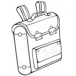 Coloriage Cartable avec boucles et poche décorée d'un soleil