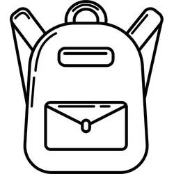 Coloriage Cartable avec poche avant