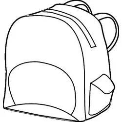 Coloriage Cartable avec poche avant et bretelles