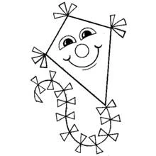 Coloriage Cerf-volant au visage souriant