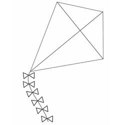 Coloriage Cerf-volant avec une queue à nœuds