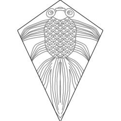 Coloriage Cerf-volant en forme de poisson